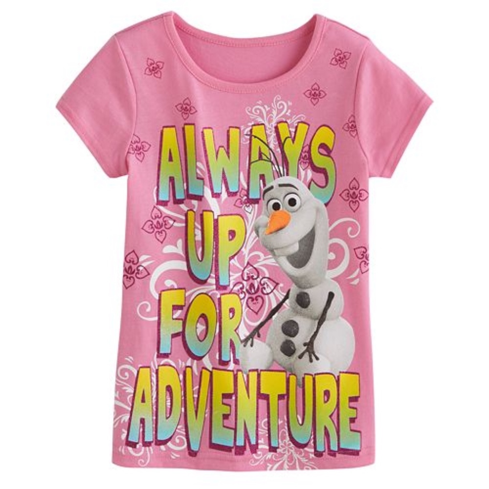 Disney Frozen Olaf Tee Girls Sz 4 5 6 NEW